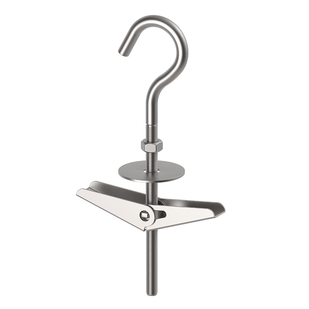 [25152] Wall plug folding hollow HSD-C M4 + hook White Zinc