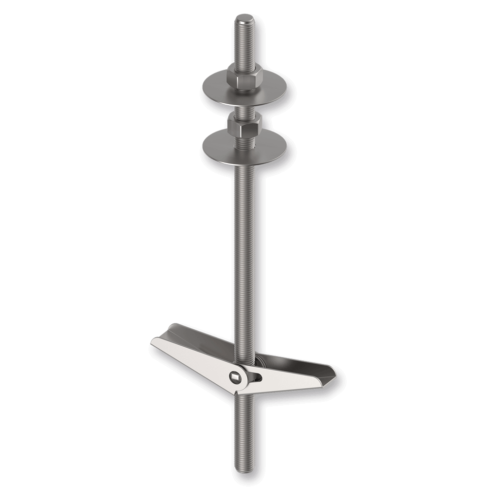 [16332] Wall plug folding hollow HSD-M M6 + nut White Zinc