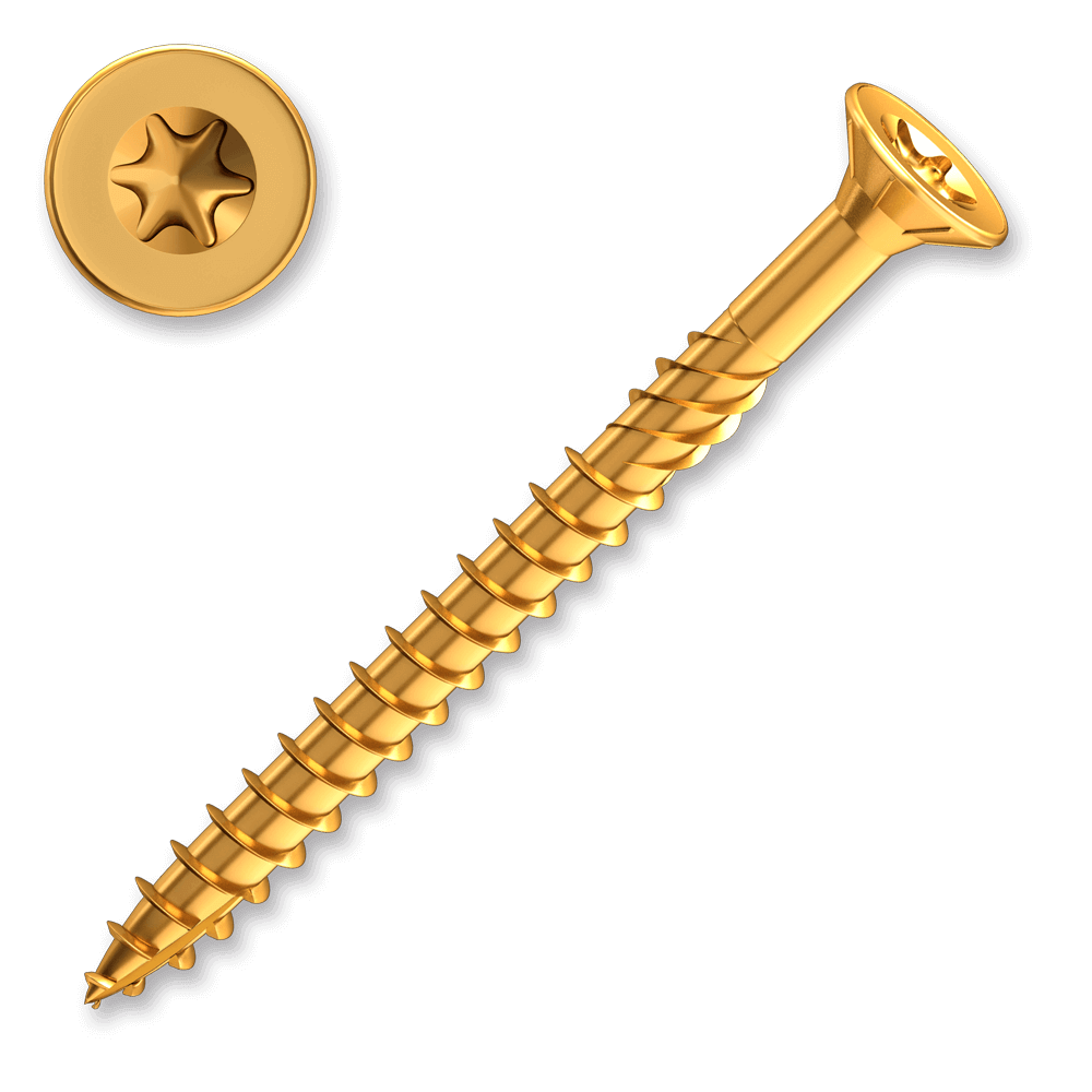 [7005] Construction Screw 8x220 countersunk TX40 Yellow Zinc