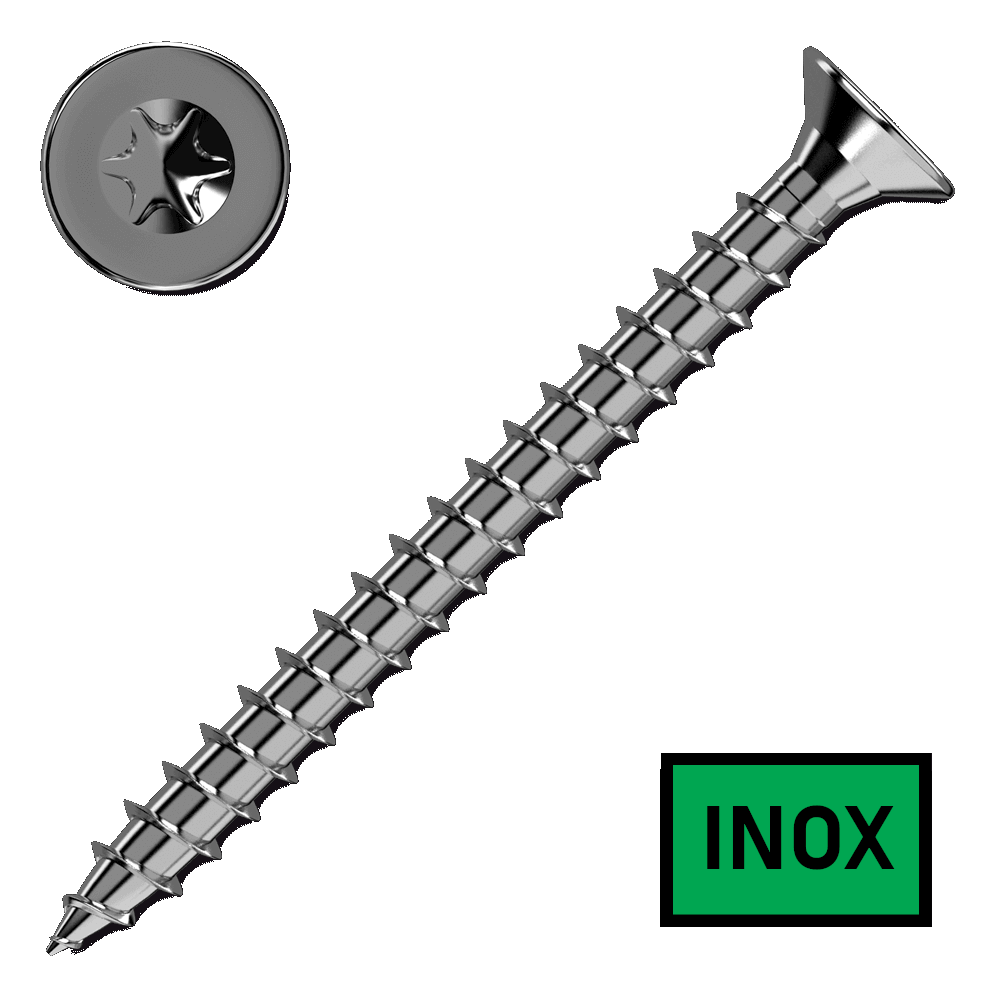 [16172] Screw universal 4x45 countersunk TX20 INOX A2 thread full
