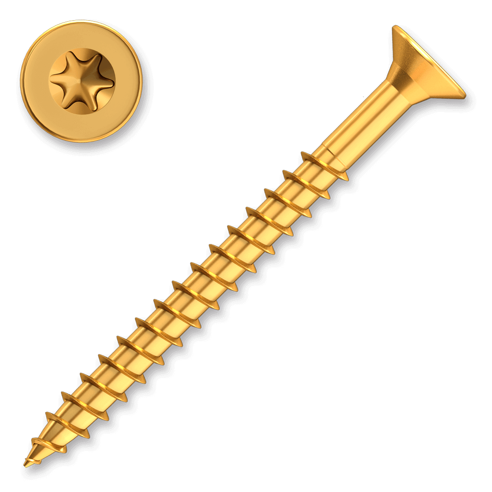 [12565] Screw universal 3,5x50 countersunk TX15 Yellow Zinc thread partial 50/30