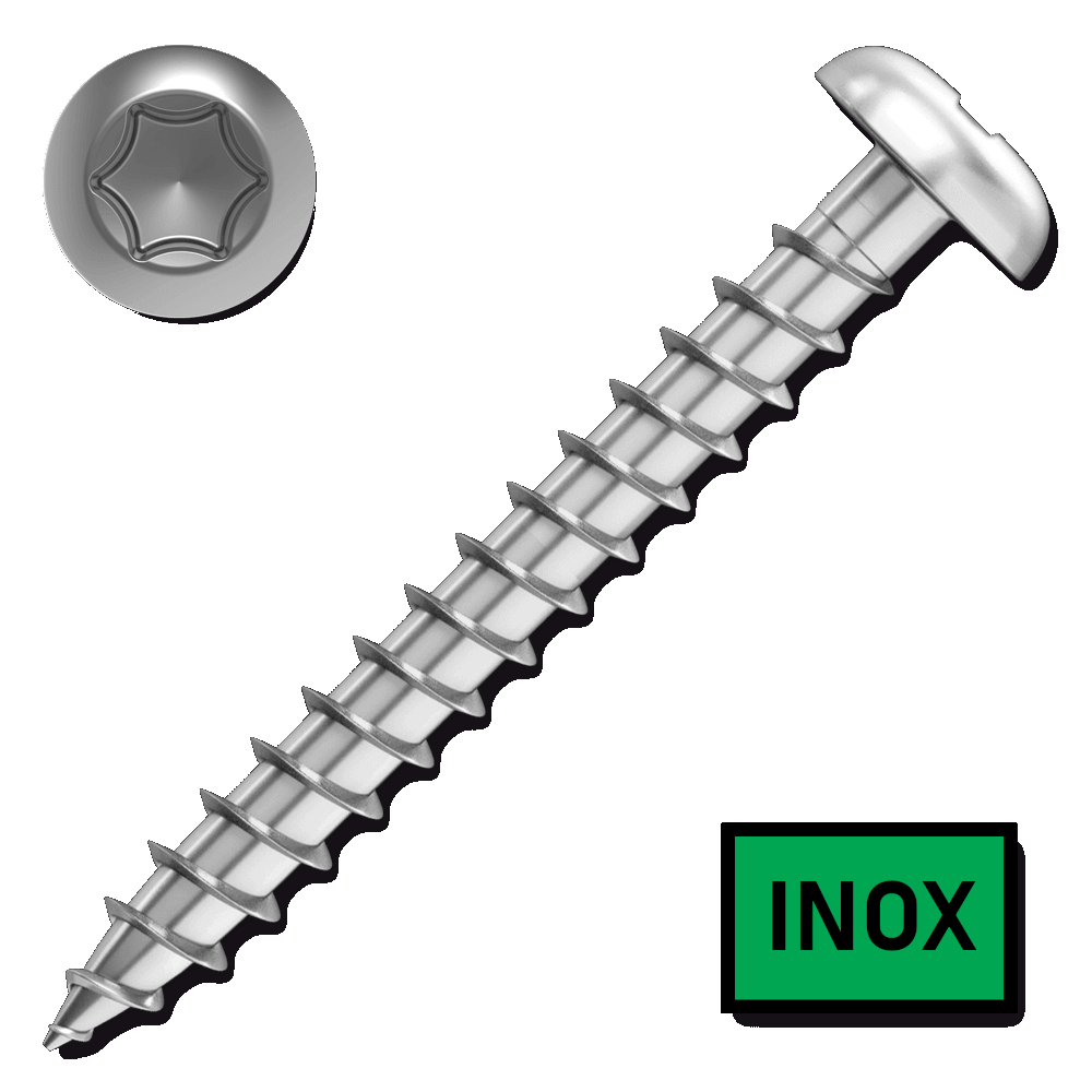 [24942] Screw universal 4,5x20 panhead TX20 INOX A2 thread full