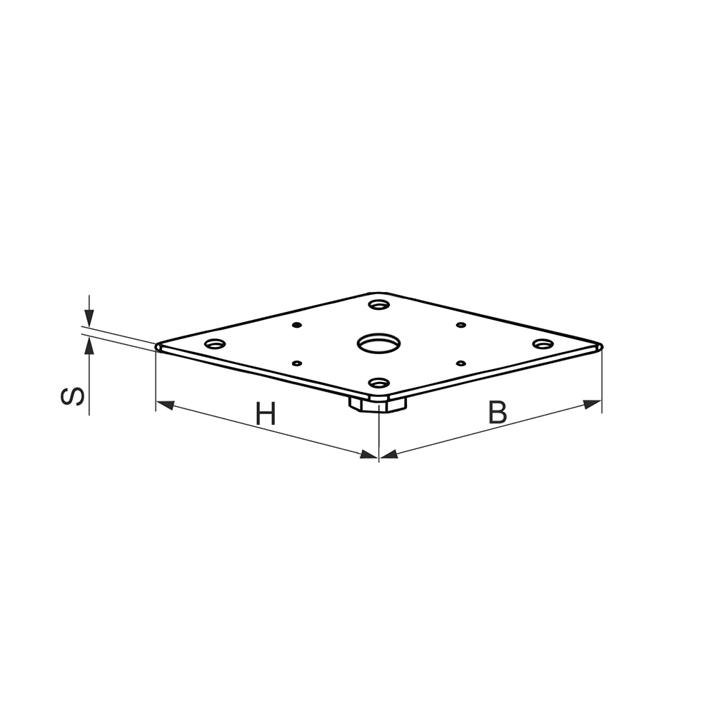 [14404] Plate for post base 80x80x4 M24 (with welded nut)
