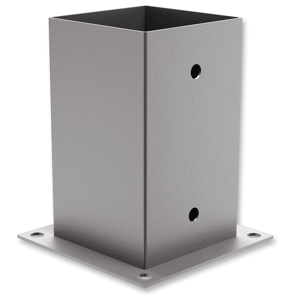 [7490] Square post base shoe 100x100x150